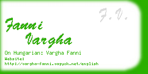 fanni vargha business card